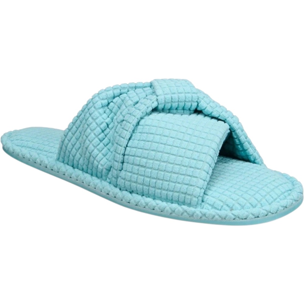 Charter Club Women Knot‎ Top Slide Slippers With Memory Foam Green Large 9-10